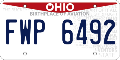 OH license plate FWP6492