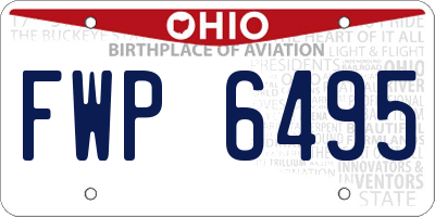 OH license plate FWP6495
