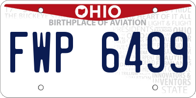 OH license plate FWP6499