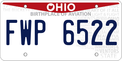 OH license plate FWP6522