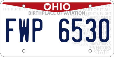 OH license plate FWP6530