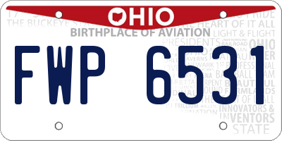 OH license plate FWP6531