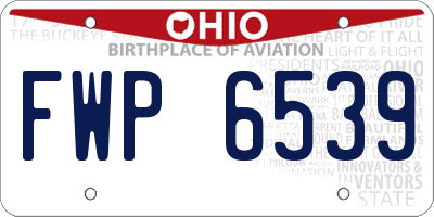 OH license plate FWP6539