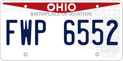 OH license plate FWP6552