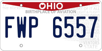 OH license plate FWP6557