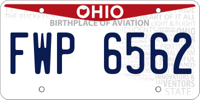OH license plate FWP6562