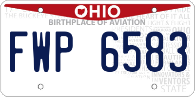 OH license plate FWP6583