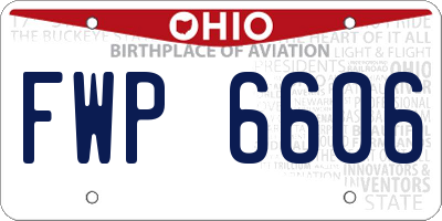 OH license plate FWP6606