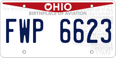 OH license plate FWP6623