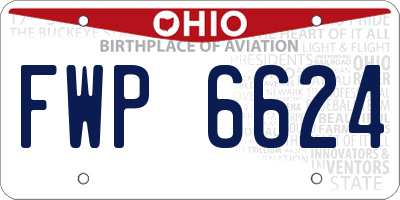 OH license plate FWP6624