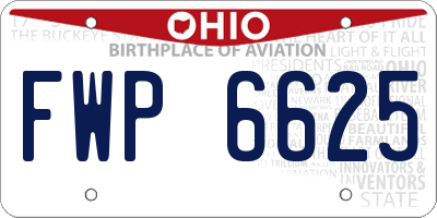 OH license plate FWP6625