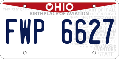 OH license plate FWP6627