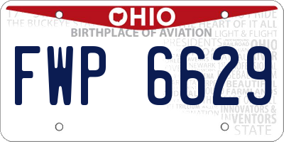 OH license plate FWP6629