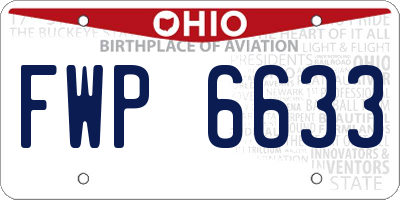 OH license plate FWP6633