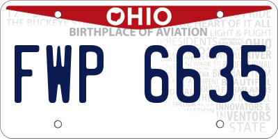OH license plate FWP6635