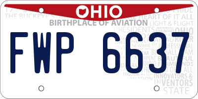 OH license plate FWP6637