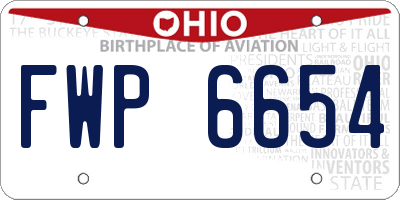 OH license plate FWP6654
