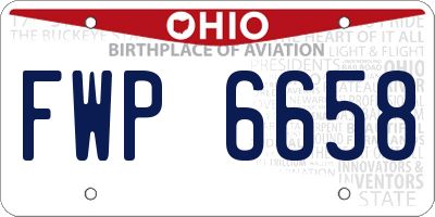 OH license plate FWP6658