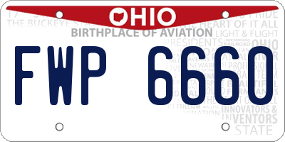 OH license plate FWP6660