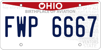 OH license plate FWP6667