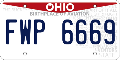 OH license plate FWP6669