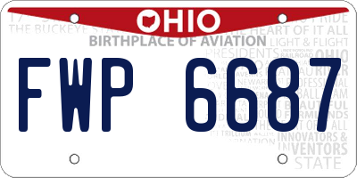 OH license plate FWP6687