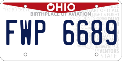 OH license plate FWP6689