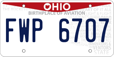 OH license plate FWP6707