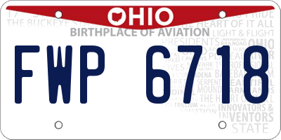 OH license plate FWP6718