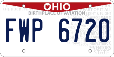 OH license plate FWP6720