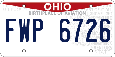 OH license plate FWP6726