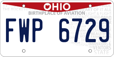 OH license plate FWP6729