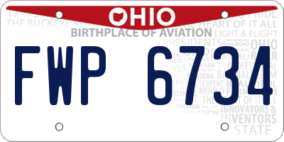 OH license plate FWP6734