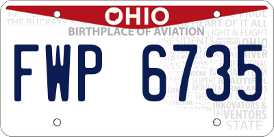 OH license plate FWP6735