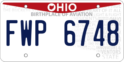 OH license plate FWP6748