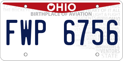 OH license plate FWP6756
