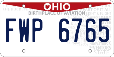 OH license plate FWP6765