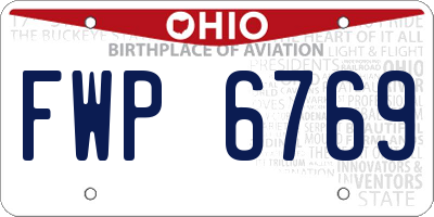 OH license plate FWP6769