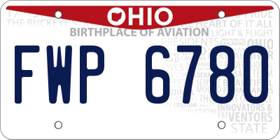 OH license plate FWP6780