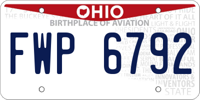 OH license plate FWP6792