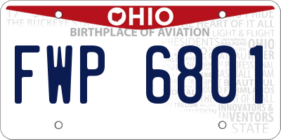 OH license plate FWP6801
