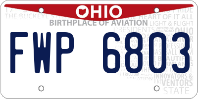 OH license plate FWP6803