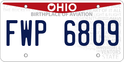 OH license plate FWP6809