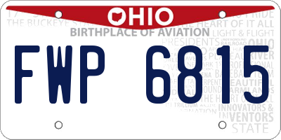 OH license plate FWP6815