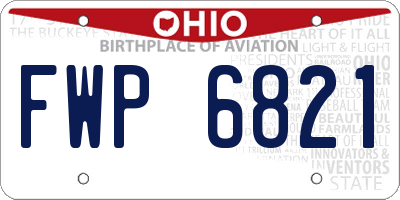 OH license plate FWP6821