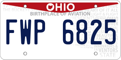 OH license plate FWP6825