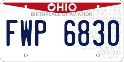 OH license plate FWP6830