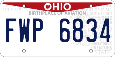 OH license plate FWP6834