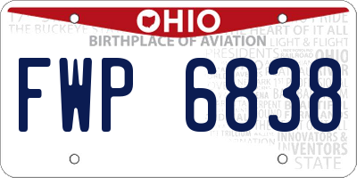 OH license plate FWP6838