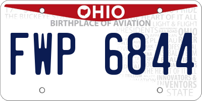 OH license plate FWP6844
